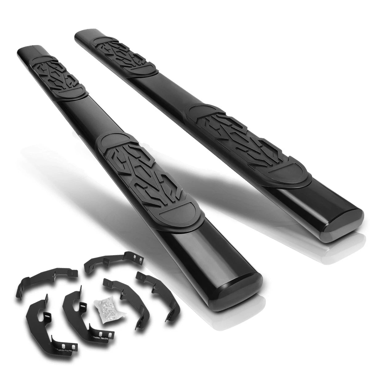 Set of 2 Black 6" Oval Side Step Nerf Bars for Chevy Silverado (2019–2021)