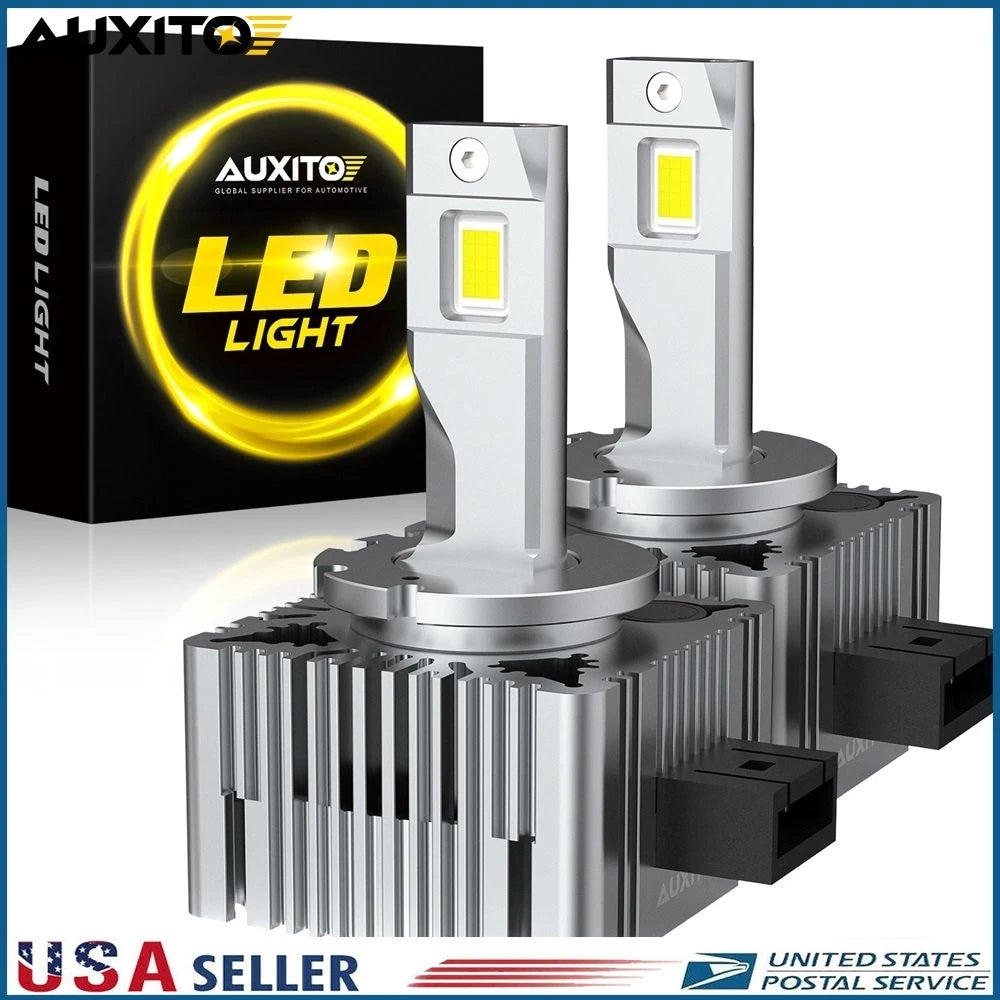 Set of 2 D3S LED Headlight Bulbs for HID Xenon (80000LM, 6500K)