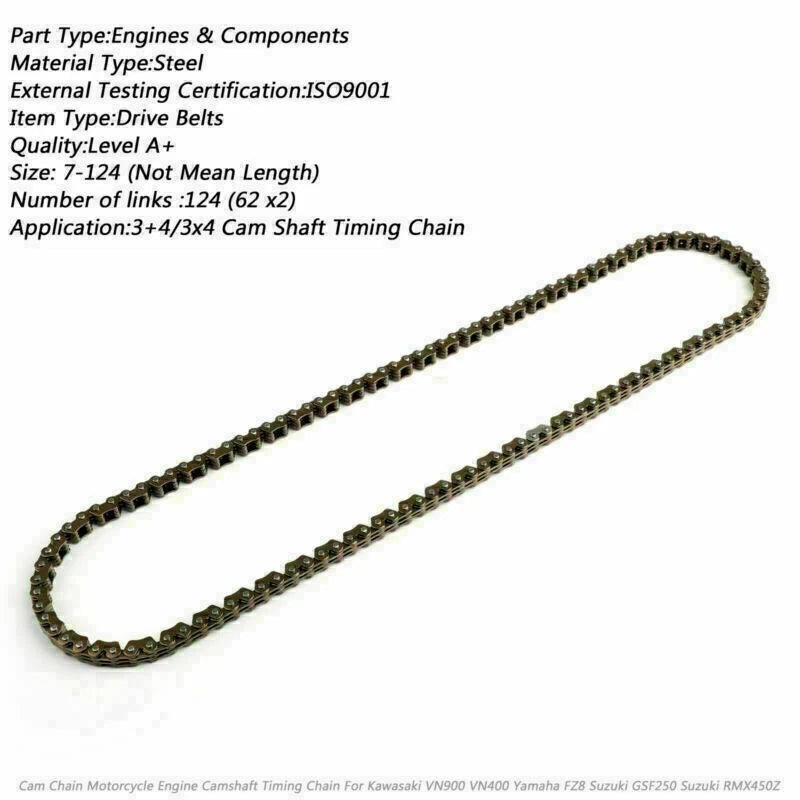 Timing Cam Chain 124L for Kawasaki Ninja 250 250R Eliminator 250 (2008–2012)
