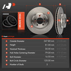 2X Front Side Disc Brake Rotors for BMW E65 745i 745Li (2002-2005)