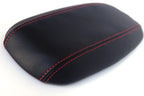 Leather Synthetic Console Armrest Cover for Ford Mustang (1994–2004) Black Red Stitch