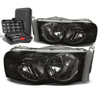Pair of Smoked/Clear Signal Headlight Lamps for Dodge Ram Pickup (2002–2005)