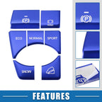 Set of 7 Handbrake Drive Mode Button Covers for Toyota RAV4 (2019–2022) Blue
