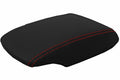 Leather Console Lid Armrest Cover for Nissan Sentra (2013–2019) Red Stitch