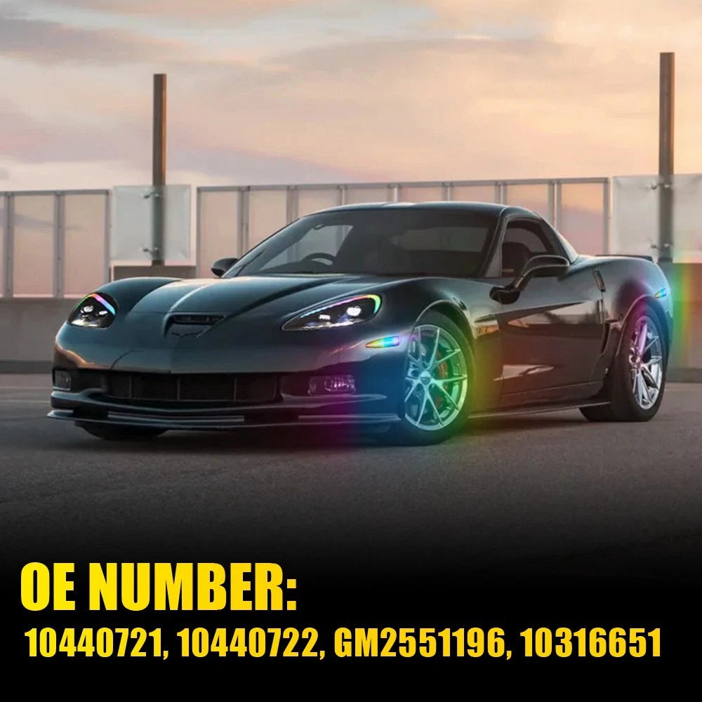 4X Smoked RGB LED Side Marker Light for Chevrolet C6 Corvette (2005–2013)