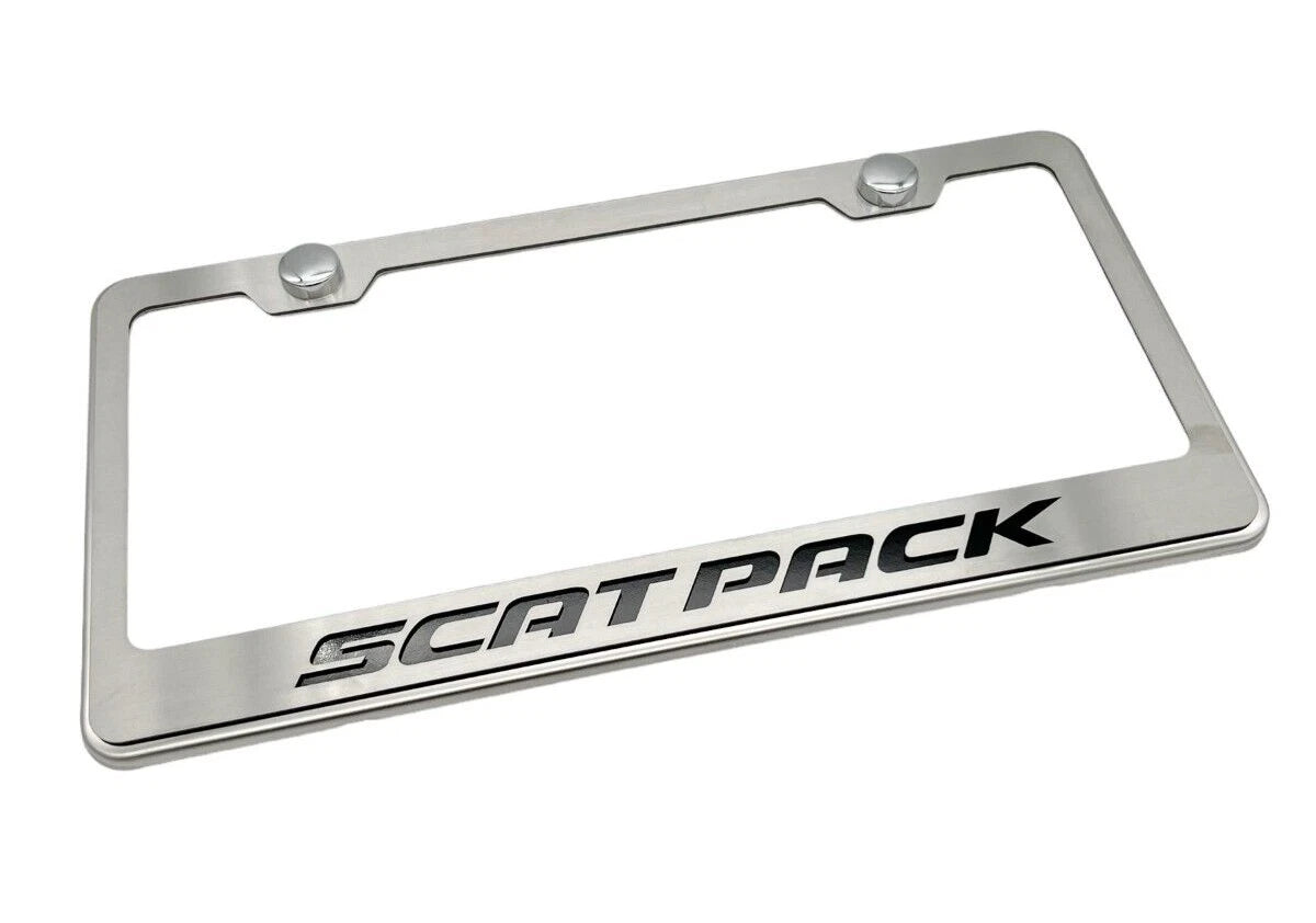 License Plate Frame Solid Black Inlay for Dodge Scat Pack (2015–2023)