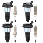 Set of 4 Ignition Coils & Spark Plugs for Isuzu I-280, Chevy Colorado, Canyon