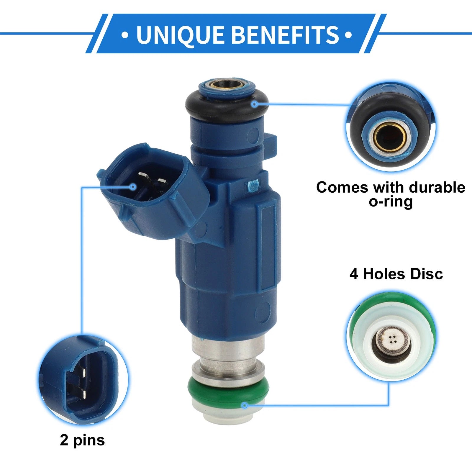 Fuel Injector for Nissan GTR 2.0L 2.5L (2002–2008) 1 Pc Blue