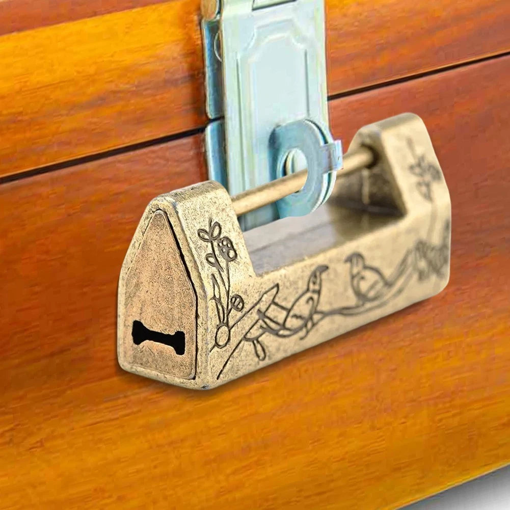 Antique Padlock with Key for Home Decor (Retro Zinc Alloy)
