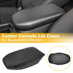 Center Console Lid Armrest Cover for Toyota RAV4 (2019–2023) Leather Trim Black