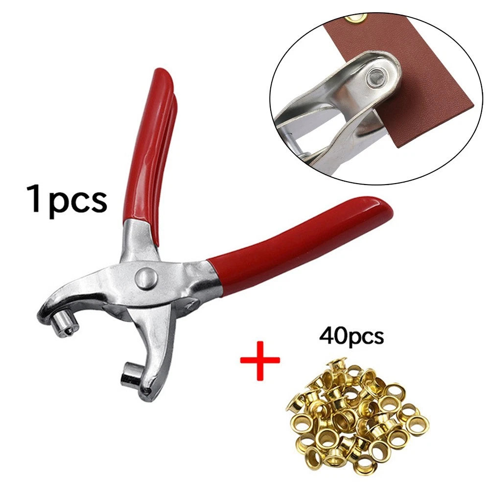 Eyelet Grommet Pliers Set for Fabric Canvas Repair (1/4in Steel)