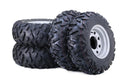 Set of 4 WANDA 24x8-12 24x10-12 ATV Tires & P3501 4-156 Silver Wheels