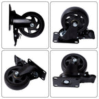 Set of 4 Heavy Duty 4 Inch Swivel Caster Wheels with Brakes for Universal Use