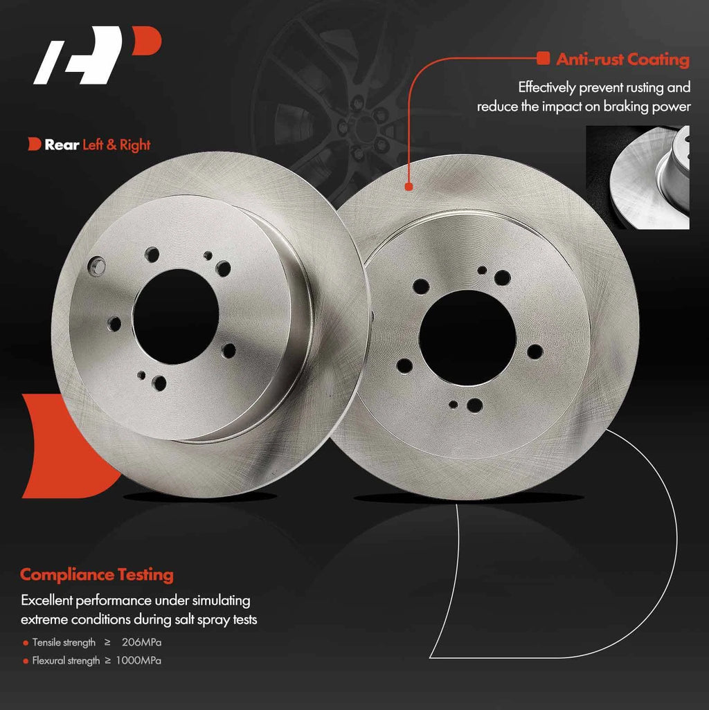 Rear Disc Brake Rotors & Ceramic Pads for Mitsubishi Outlander (2007–2012)