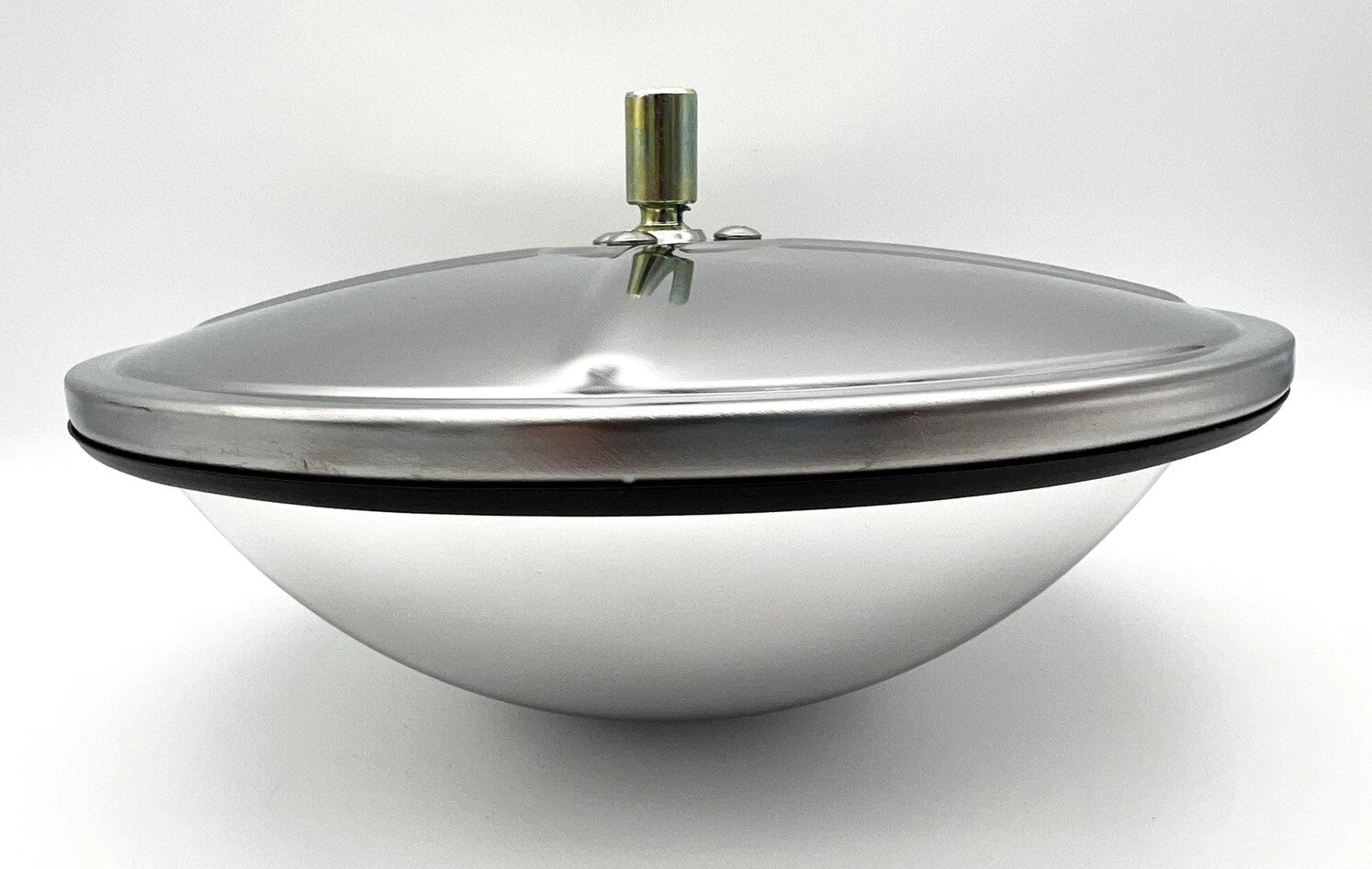 Ribbed Stainless Fisheye Convex Mirror with Center Stud for Universal