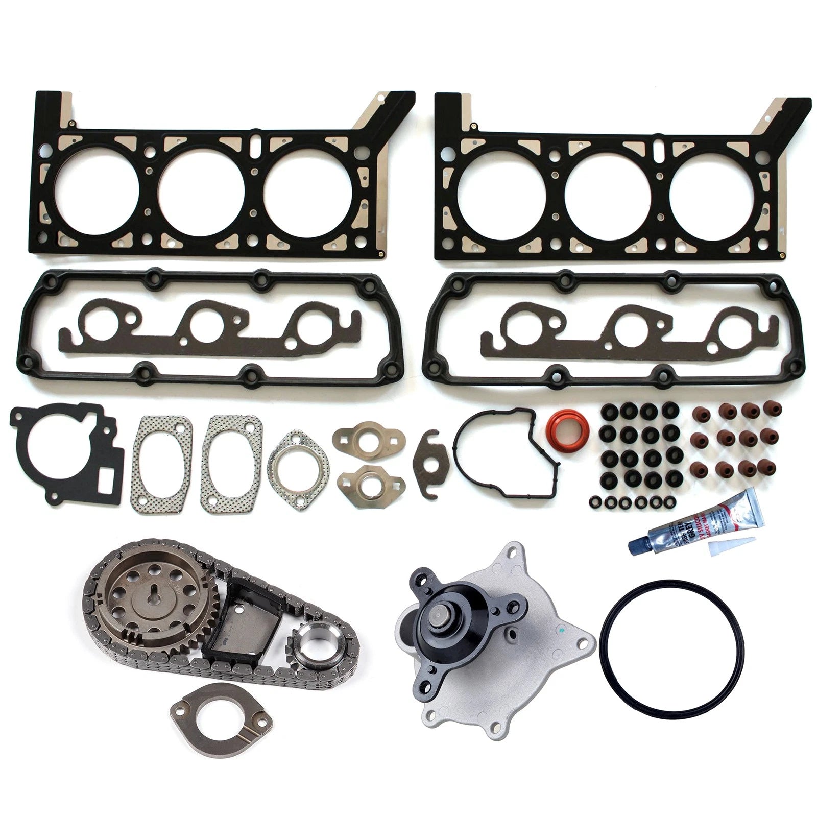 Head Gasket Set with Timing Chain Kit and Water Pump for Dodge Chrysler Town (2001–2004)