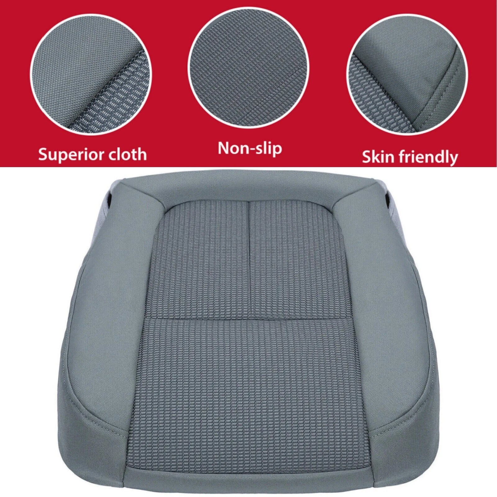 Driver Bottom Fabric Seat Cover for Ford F150 XLT (2011–2014) Gray