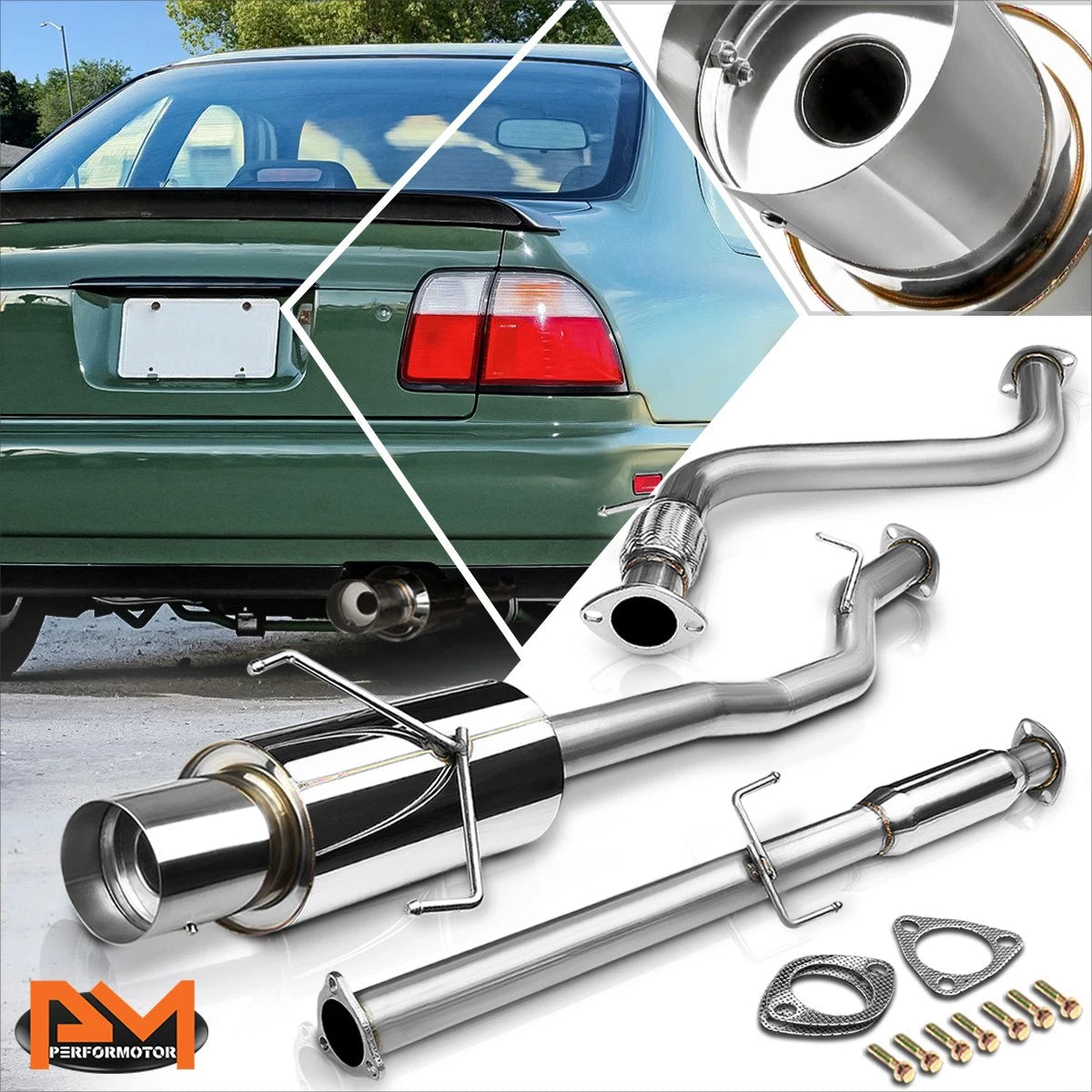 Catback Exhaust Pipe for Honda Accord 2.2L (1994–1997) - Stainless Steel, 4.5" Tip