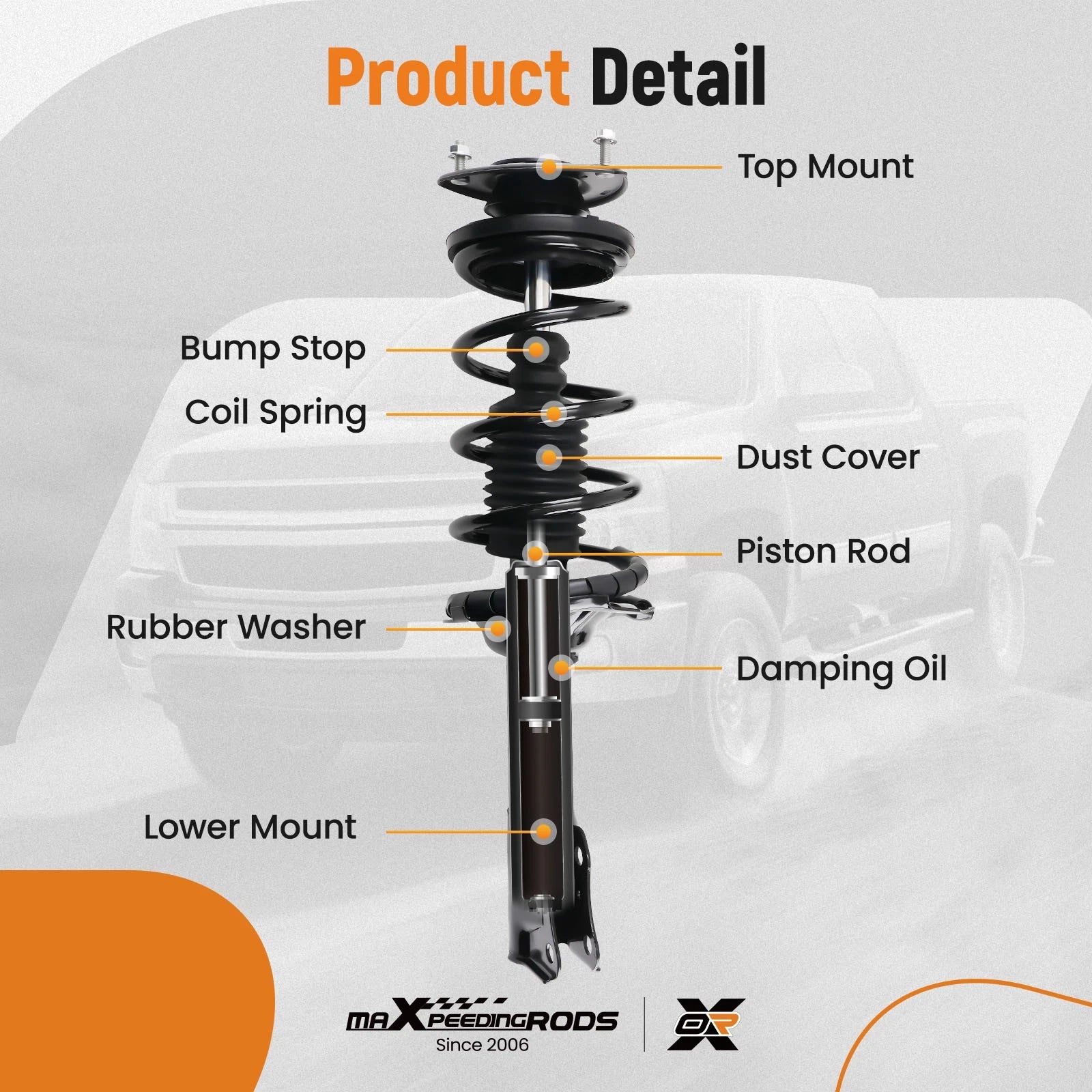 Pair of Complete Struts for Toyota Echo (2000–2005) Front Shocks Coil Springs