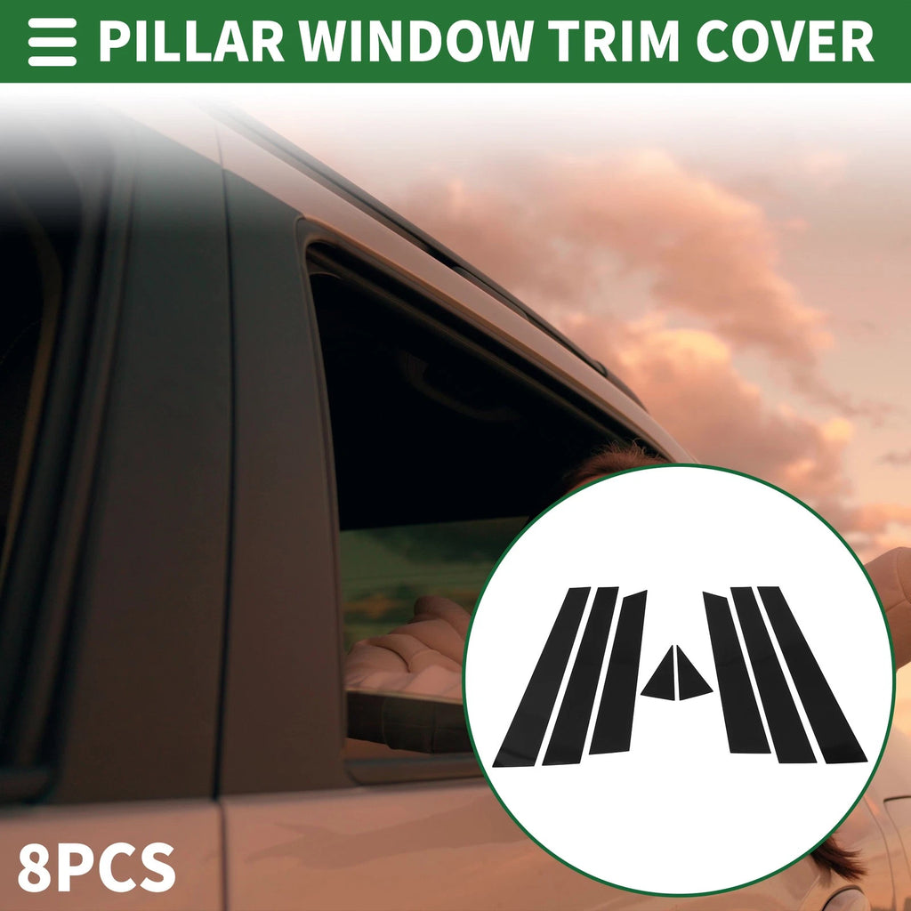 8 Pcs Door Pillar Window Trim for Nissan Murano (2009–2015) Black