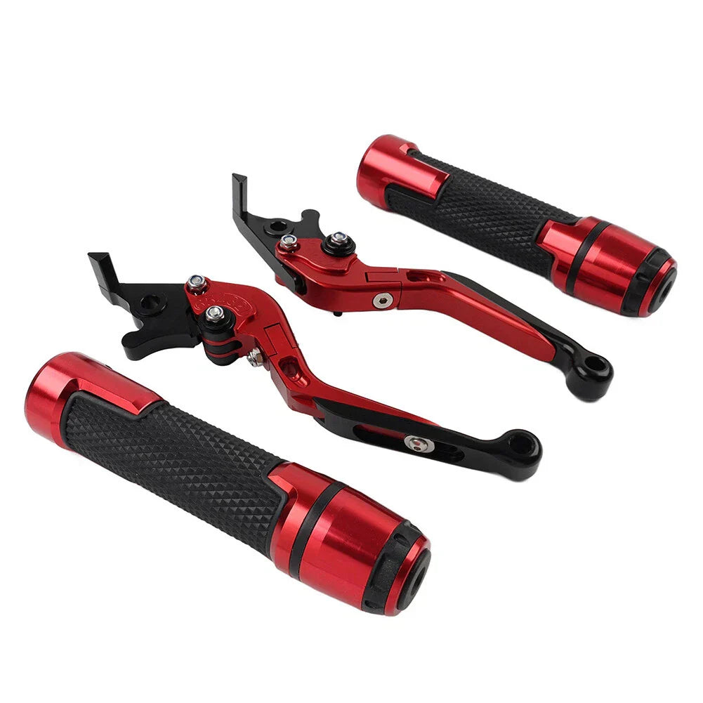Red Extendable Brake Clutch Levers Grips Set for BMW R1200GS (2004-2012)