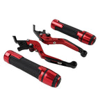 Red Extendable Brake Clutch Levers Grips Set for BMW R1200GS (2004-2012)