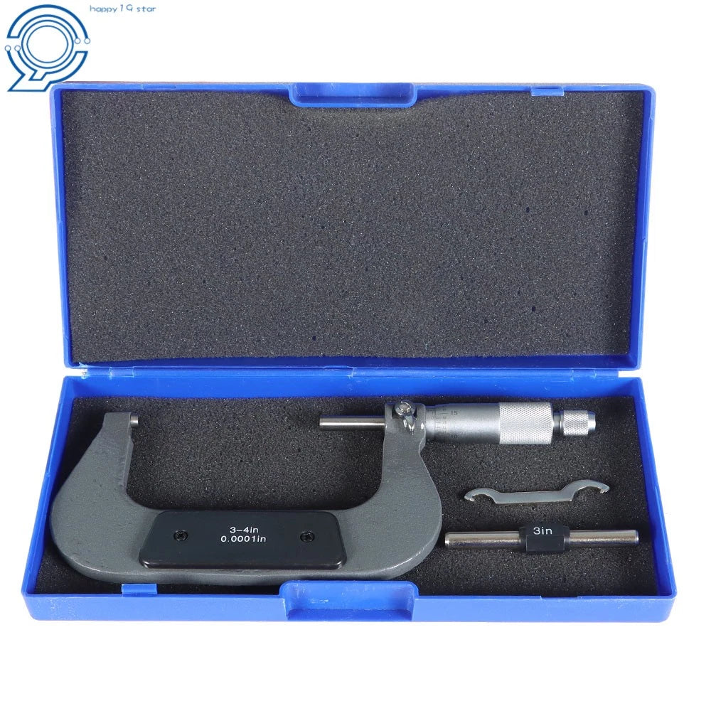 Outside Micrometer 3-4" for Machinists (0.0001" Precision)