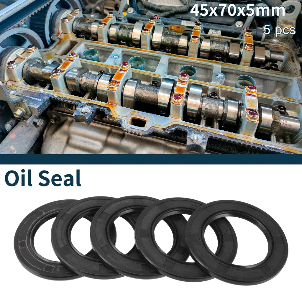 Set of 5 Oil Seal Rotary Shaft Seal NBR Rubber 45x70x5mm