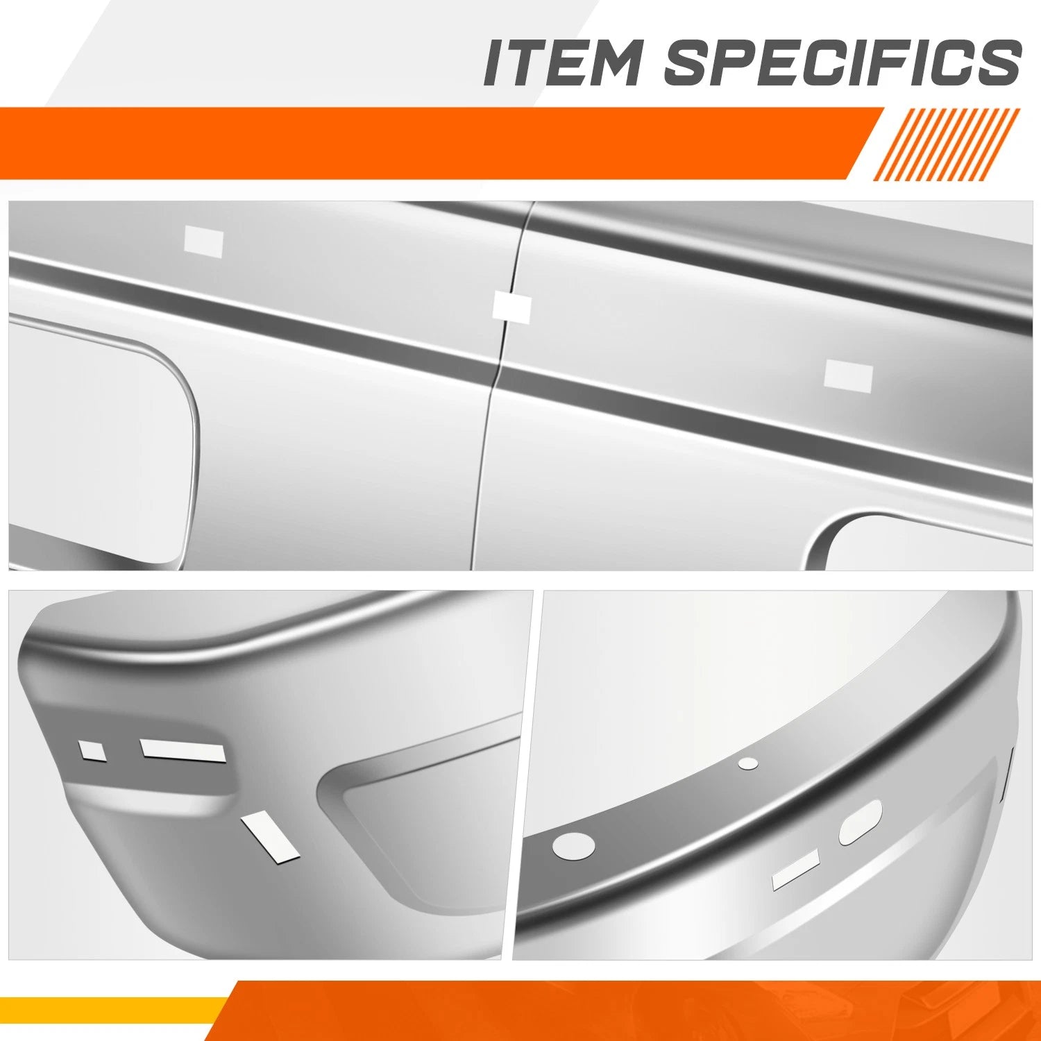 Polished Front Bumper Face Bar for Ram 1500 2500 3500 (1994–2002) Chrome