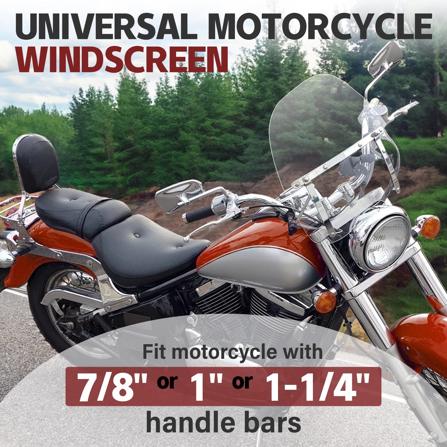 Clear Windshield for Suzuki Boulevard C50 M50 C90 M90 (19"x17")