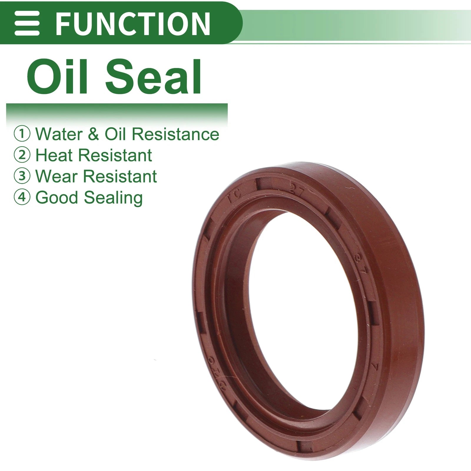 Set of 5 Oil Seal Rotary Shaft Seal FKM Rubber 27x37x7mm