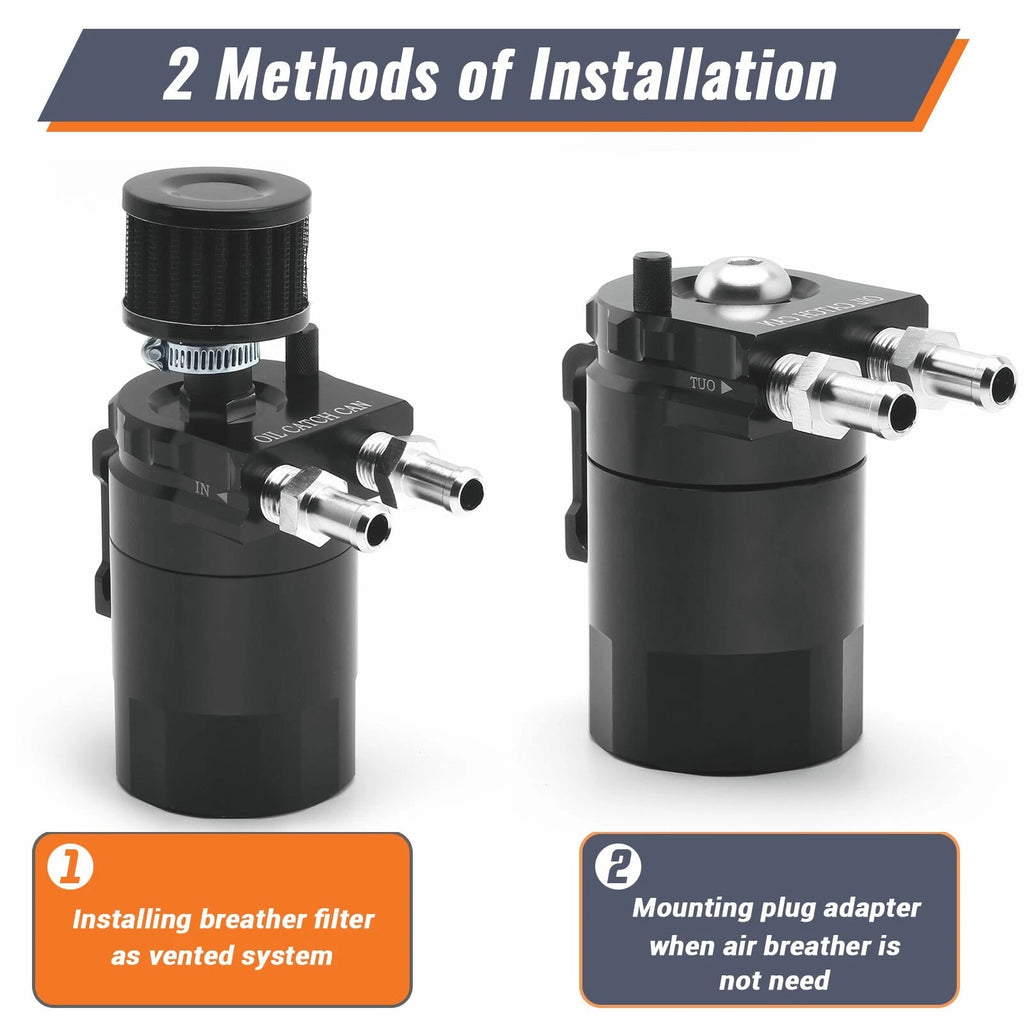 Oil Catch Can Kit for Universal Applications (Baffled, Aluminum)