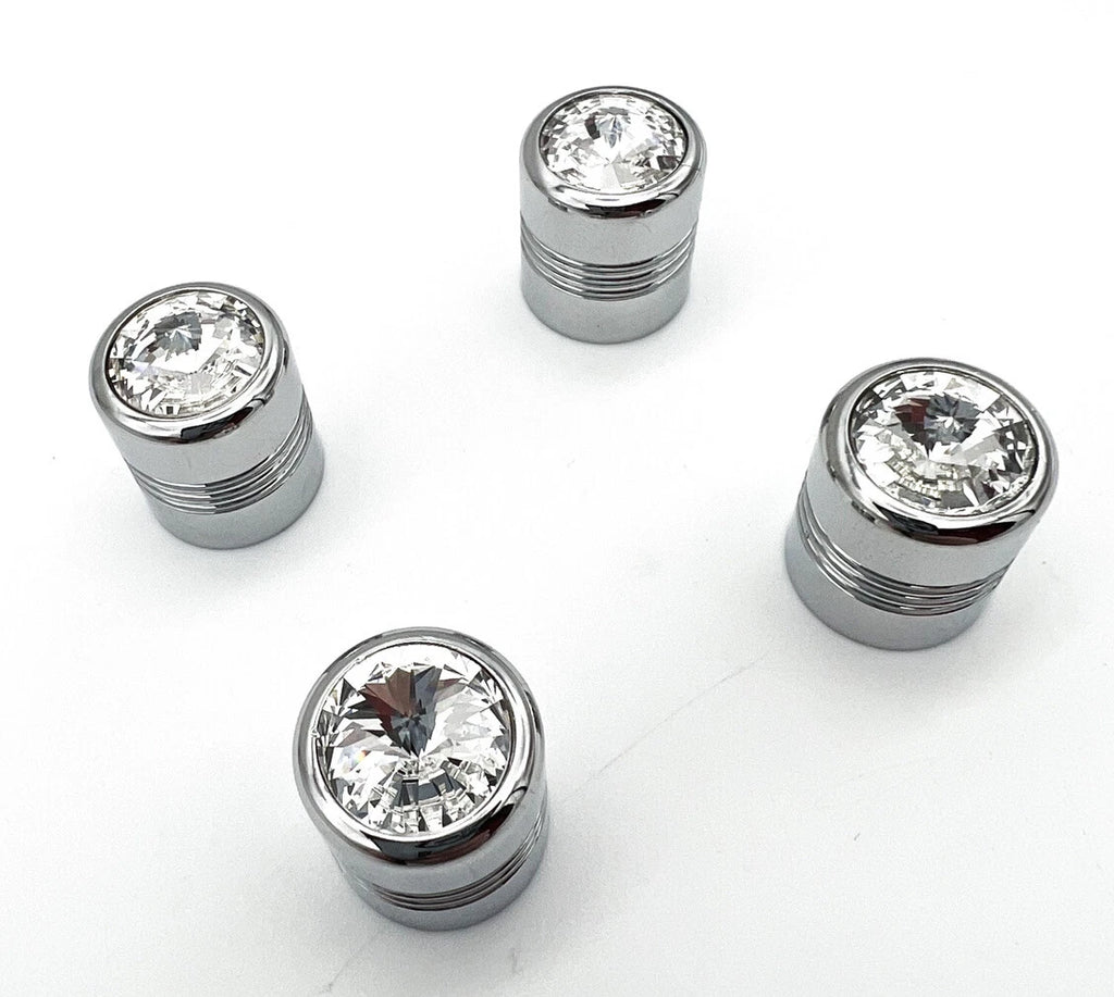 Chrome Tire Valve Stem Caps Replacement for Hot Rod Car Truck ATV (Set of 4) (1990–2026)