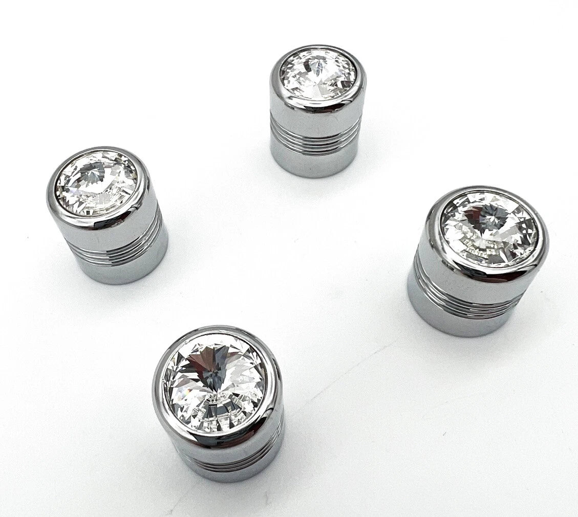 Chrome Tire Valve Stem Caps Replacement for Hot Rod Car Truck ATV (Set of 4) (1990–2026)