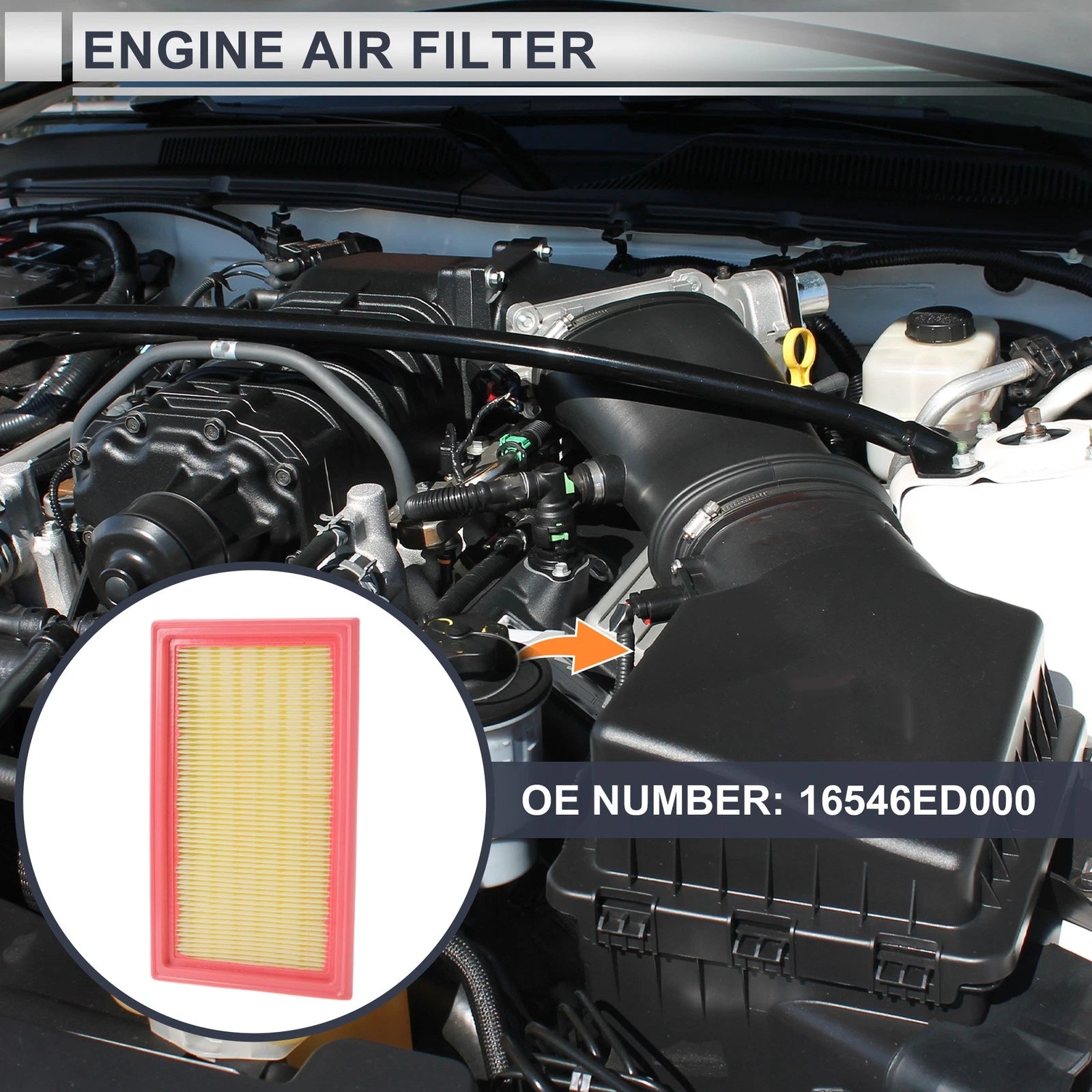 Engine Air Filter No. 16546ED000 for Nissan Versa 1.6L 1.8L (2007–2012)