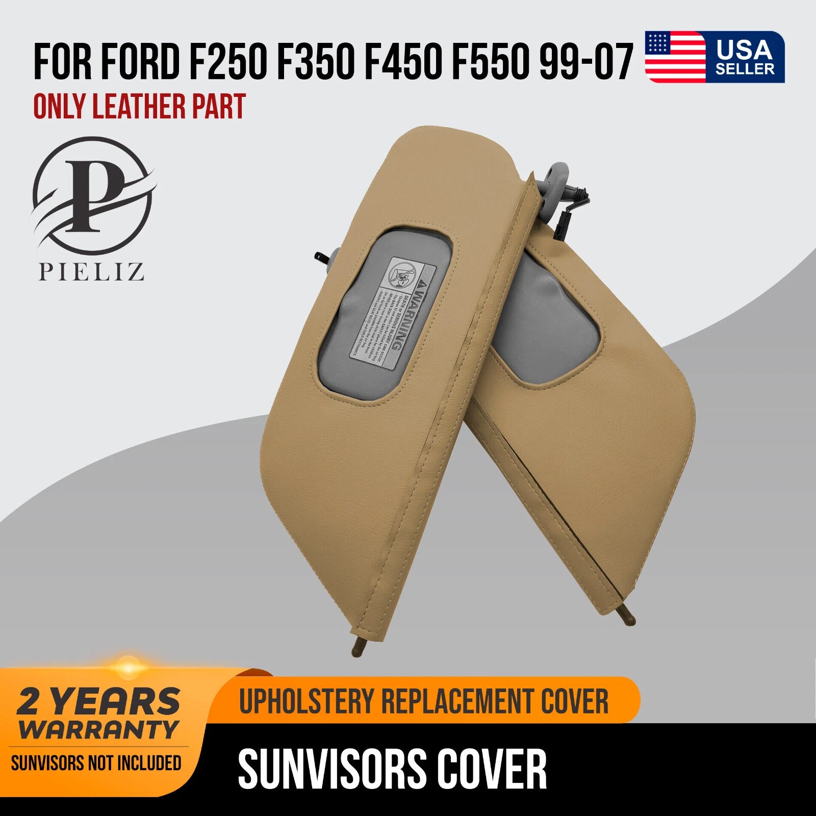 Sunvisors for Ford F250 F350 F450 F550 (1999–2007) Med Parchment