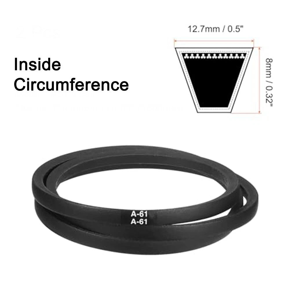 Set of 2 A614L630 61 Inch Rubber V Belts for Industrial Power Transmission