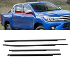 4pcs Outer Door Belt Moulding for Toyota Hilux Revo (2015-2023) Black