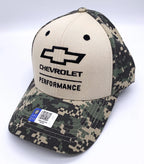 Licensed Chevrolet Performance Hat Cap in Green Tan Digital Camo for Chevy