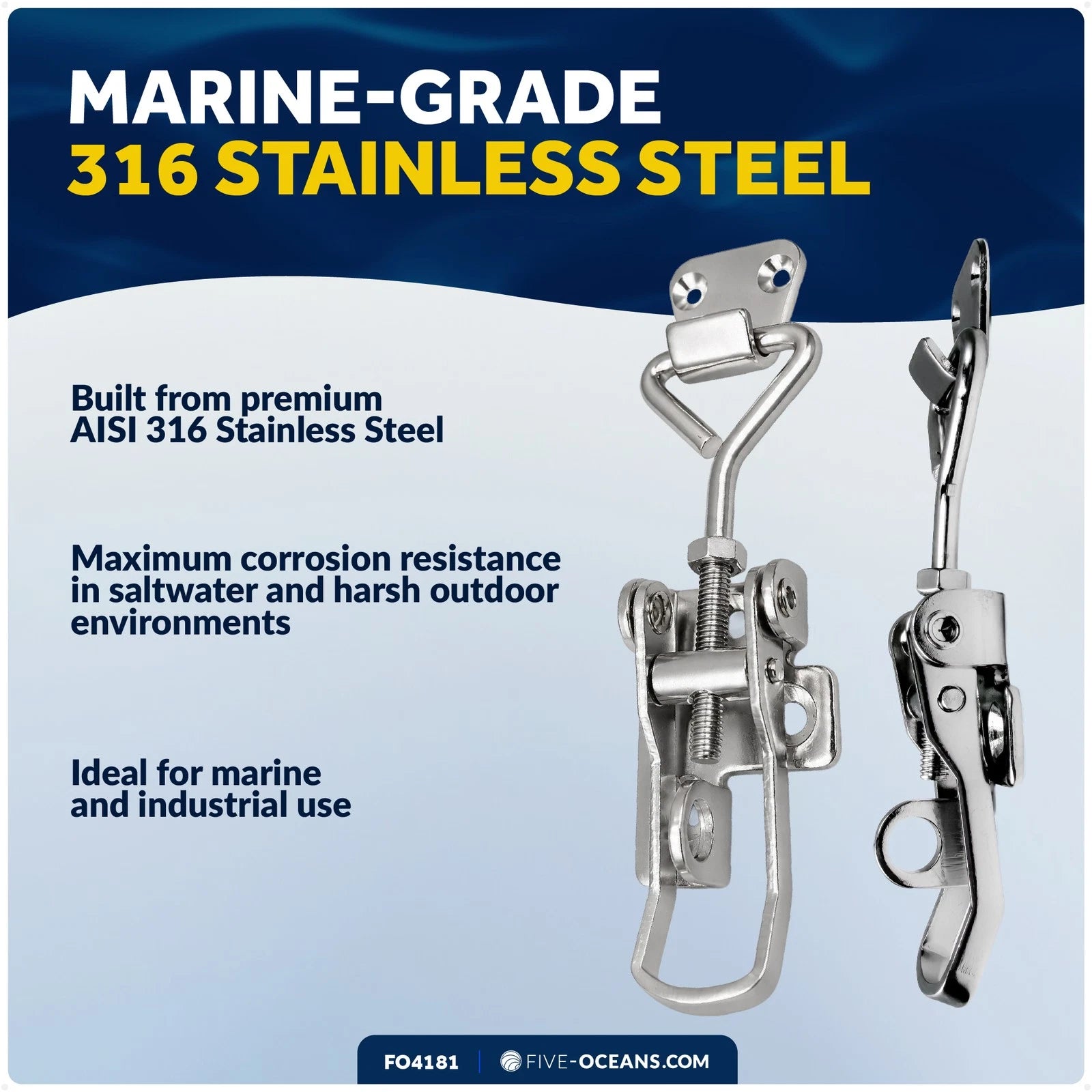 Anti-Rattle Latch Fastener Clamp for Five Oceans Marine Locker Hatch (FO4181)