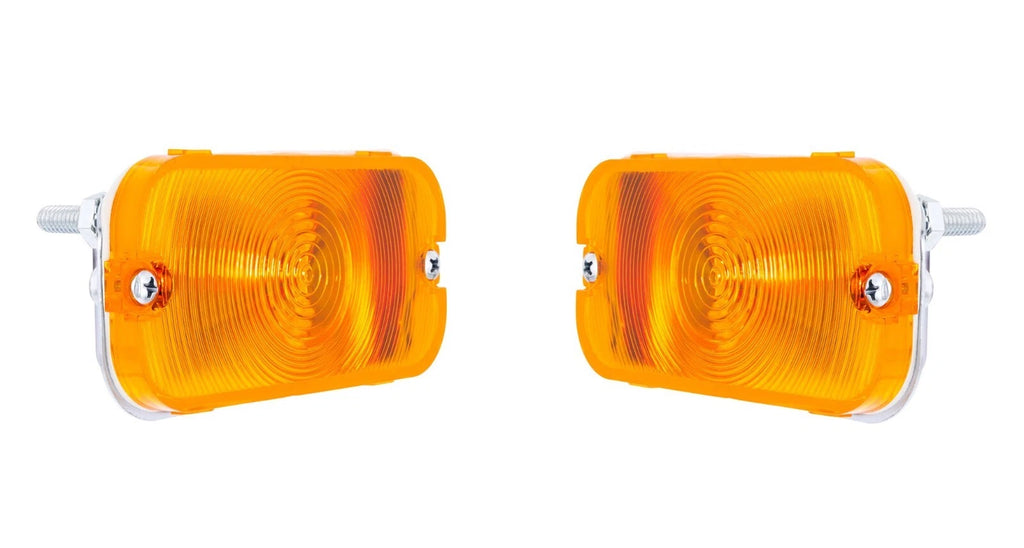 Amber Turn Signal Parking Light Assemblies Left Right for Ford Bronco (1966–1968)