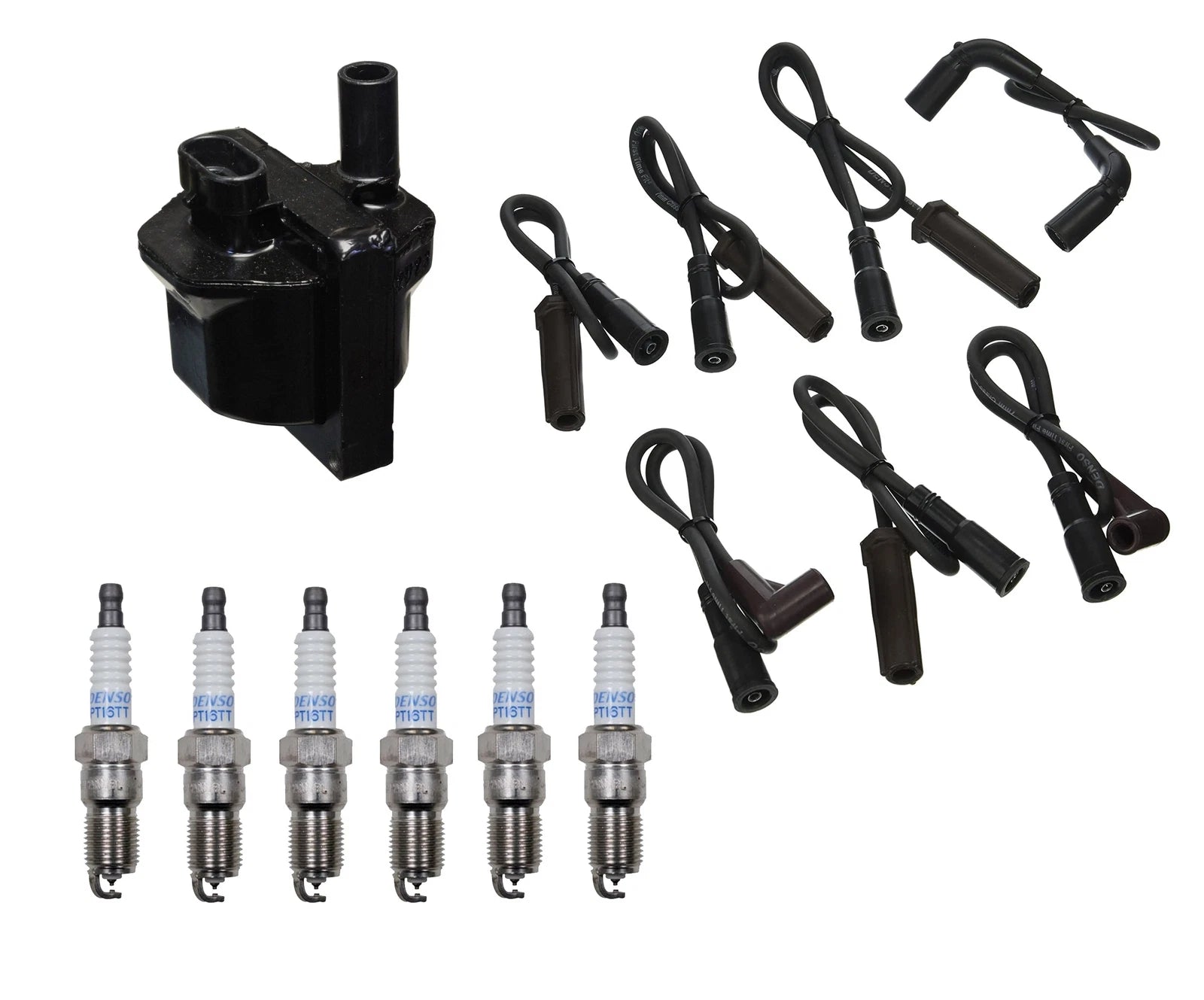 Denso Ignition Coil & Wire Set 6 Platinum for Chevy GMC 4.3 V6 (1996–2002)