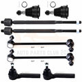 Set of 8 Front Tie Rods, Ball Joints, Sway Bars for Chrysler Town & Country (2008–2013)