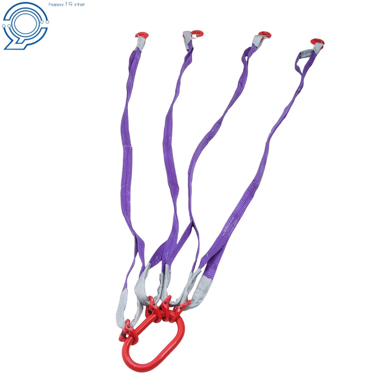 Set of 4 Lifting Slings Straps with Hooks for Heavy-Duty Rigging