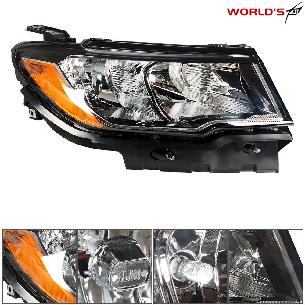Halogen Headlight Assembly for Jeep Compass (2017–2020) Black Right Side