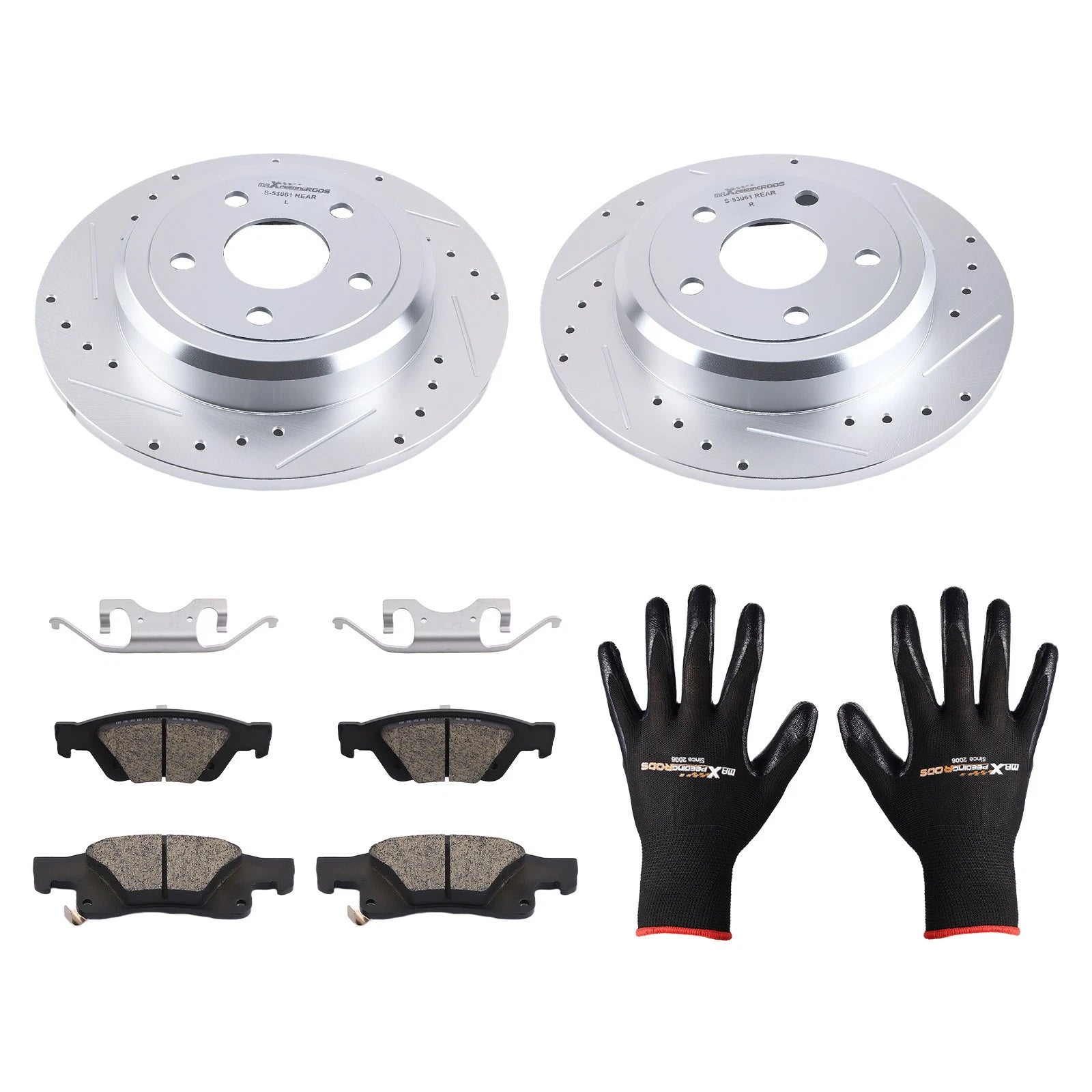 Set of 2 Rear Brake Rotors & Ceramic Pads Kit for Jeep Grand Cherokee (2011–2020) P-1498