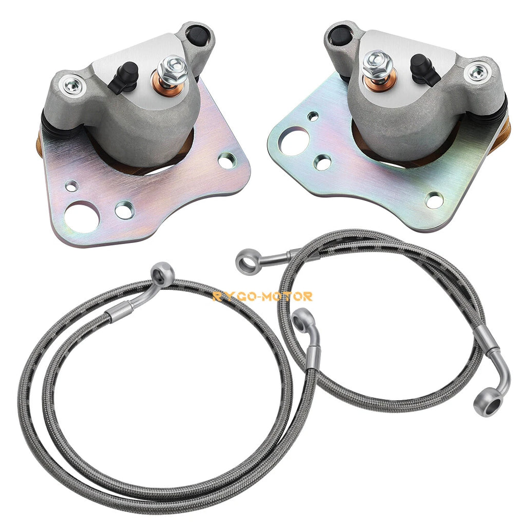 Front Left Right Brake Calipers & Hose Lines for Polaris Ranger 500 570 (2013–2021)
