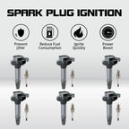 Set of 6 Ignition Coils & Spark Plugs for Ford Mustang Explorer Lincoln UF553