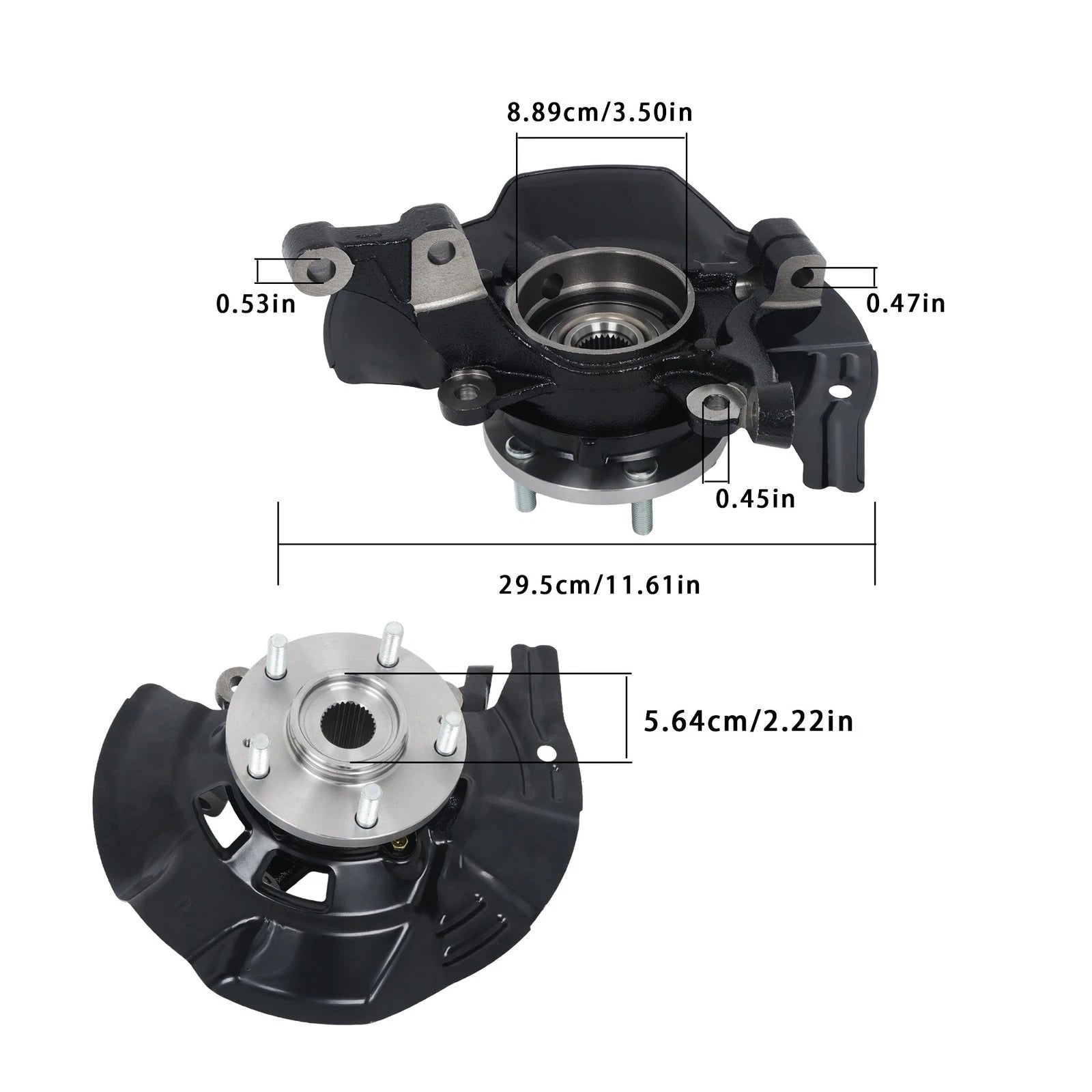 Set of 2 Front Steering Knuckle Assemblies for Hyundai Sonata (2011)