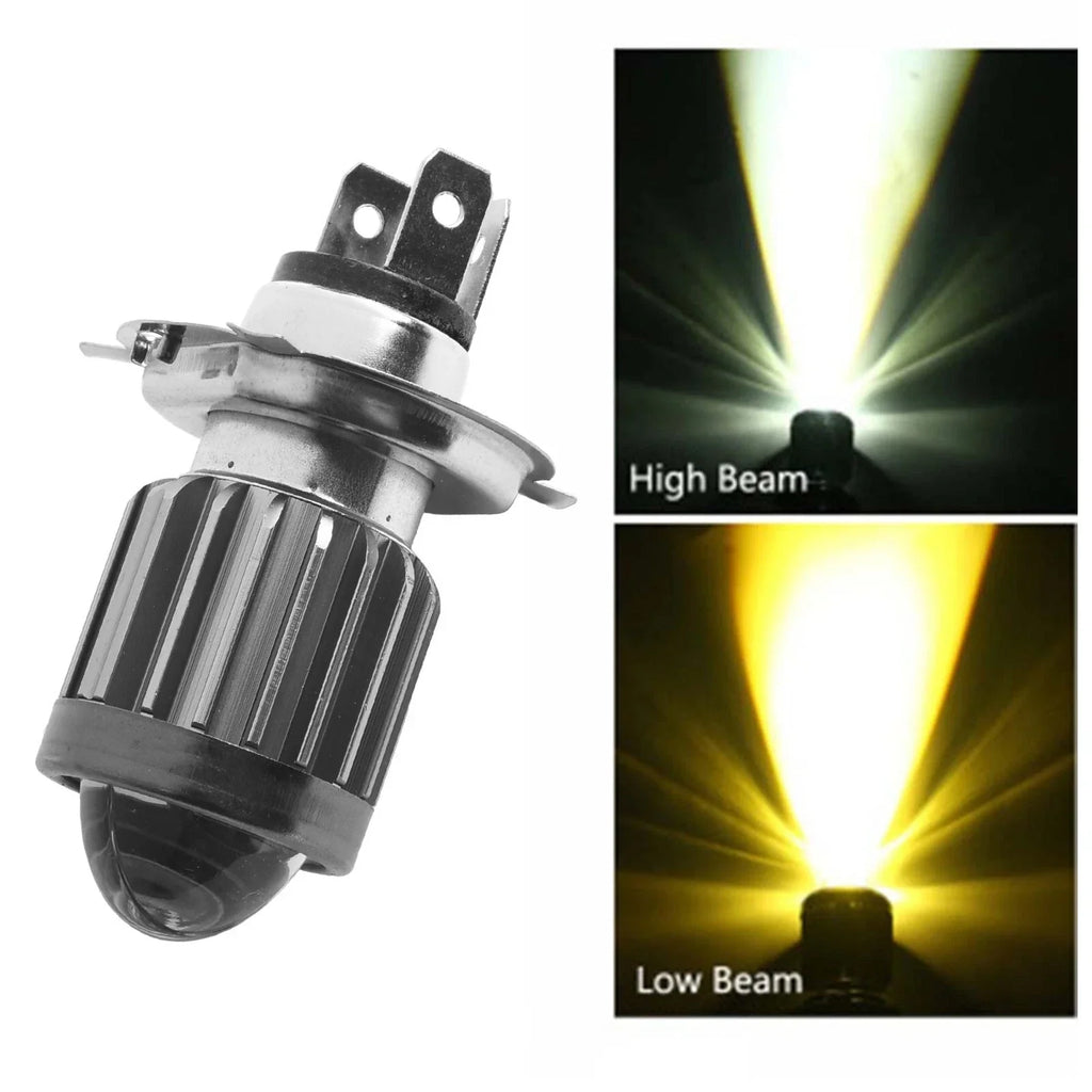 H4 LED 6000lm Motorcycle Headlight Bulbs Dual Color Hi/Lo Fog IP68 UK